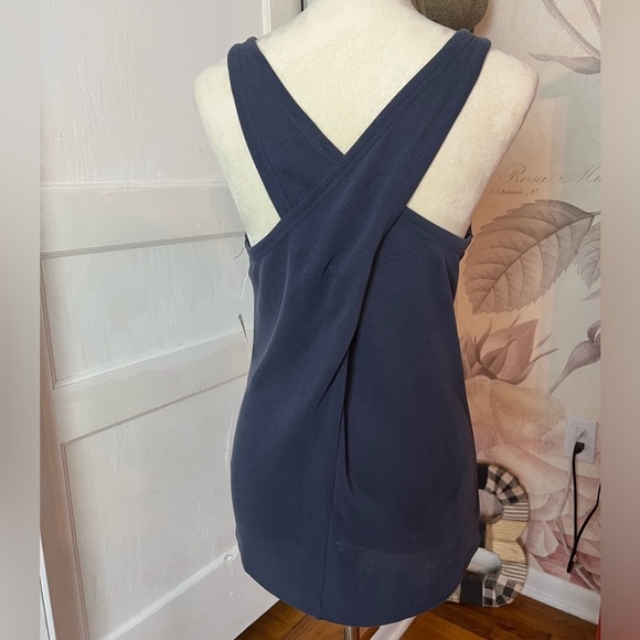 NWT DAILY RITUAL CROSSBACK TANK TOP SZ LG MODAL POLY BLEND DK BLUE SUPER SOFT - Picture 2 of 7
